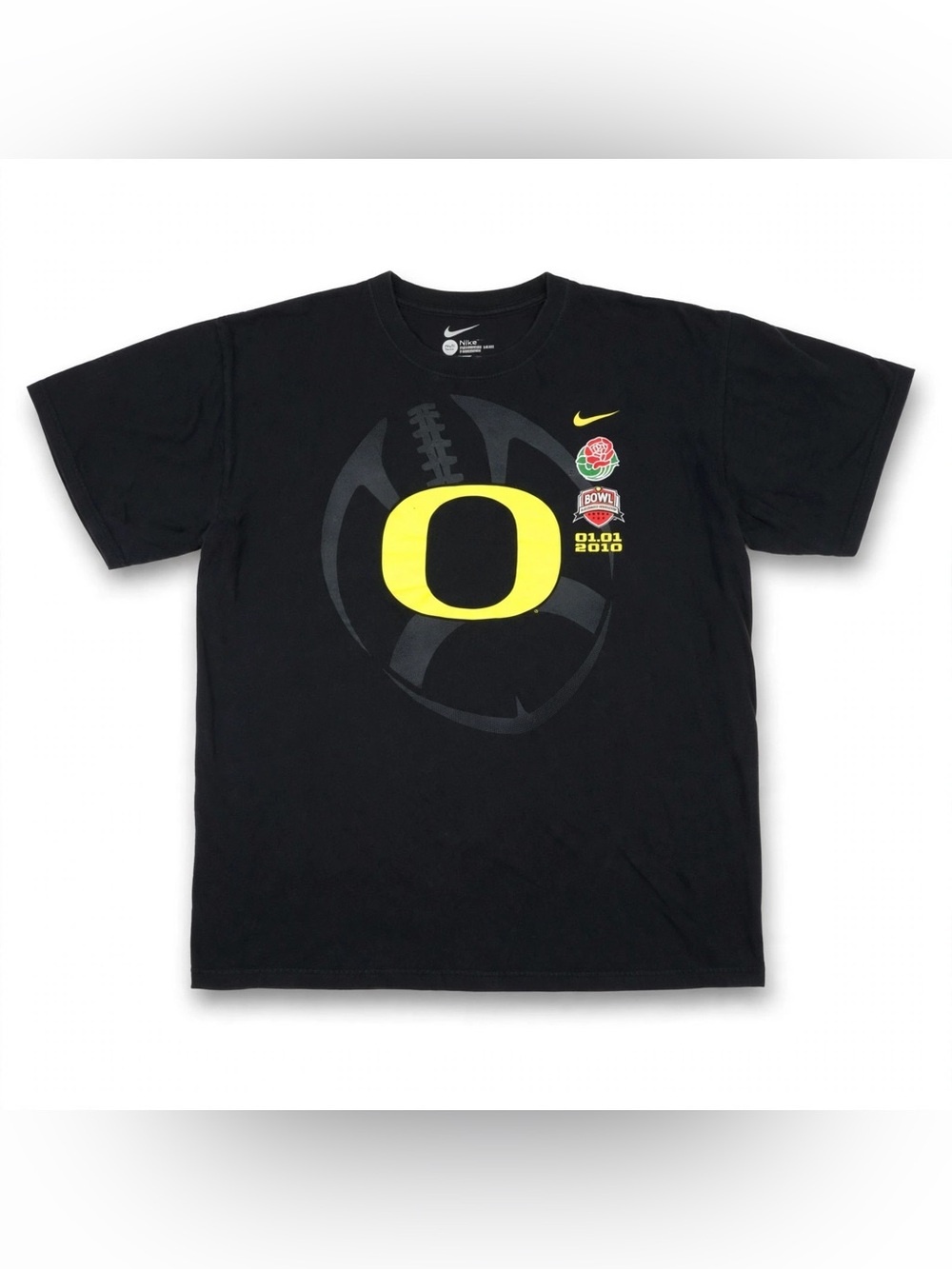 Nike Oregon Ducks T-Shirt Mens XL Rose Bowl 2010 Black Loose Fit Football